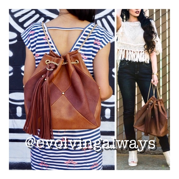  Not Too Mini Back Pack / Hobo Cognac Color - Picture 2 of 8